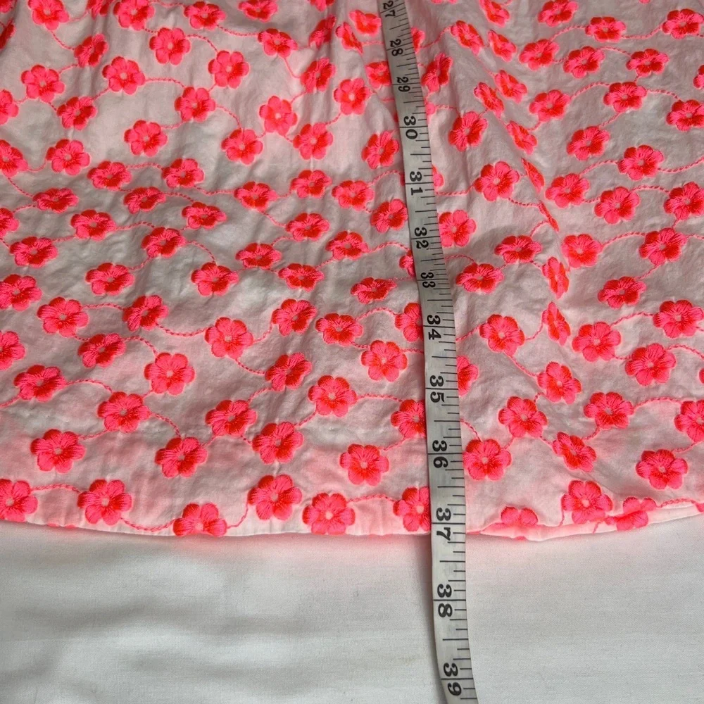 J Crew Neon Pink Floral Embroidered Halter Dress SZ 4